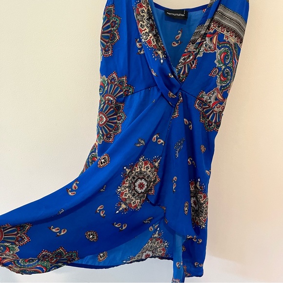 Cobalt Strappy Wrap Front Bodycon Dress - Picture 7 of 12